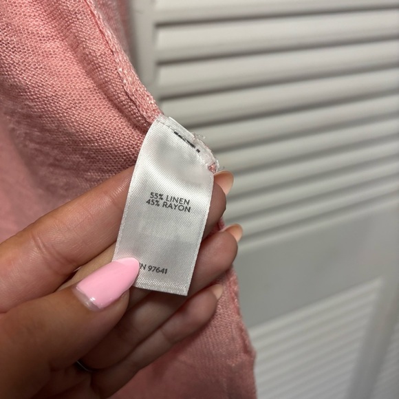 J Jill Blush Pink Short Sleeve Linen Blend Lightweight Knit Cardigan Size XSP - Picture 5 of 6